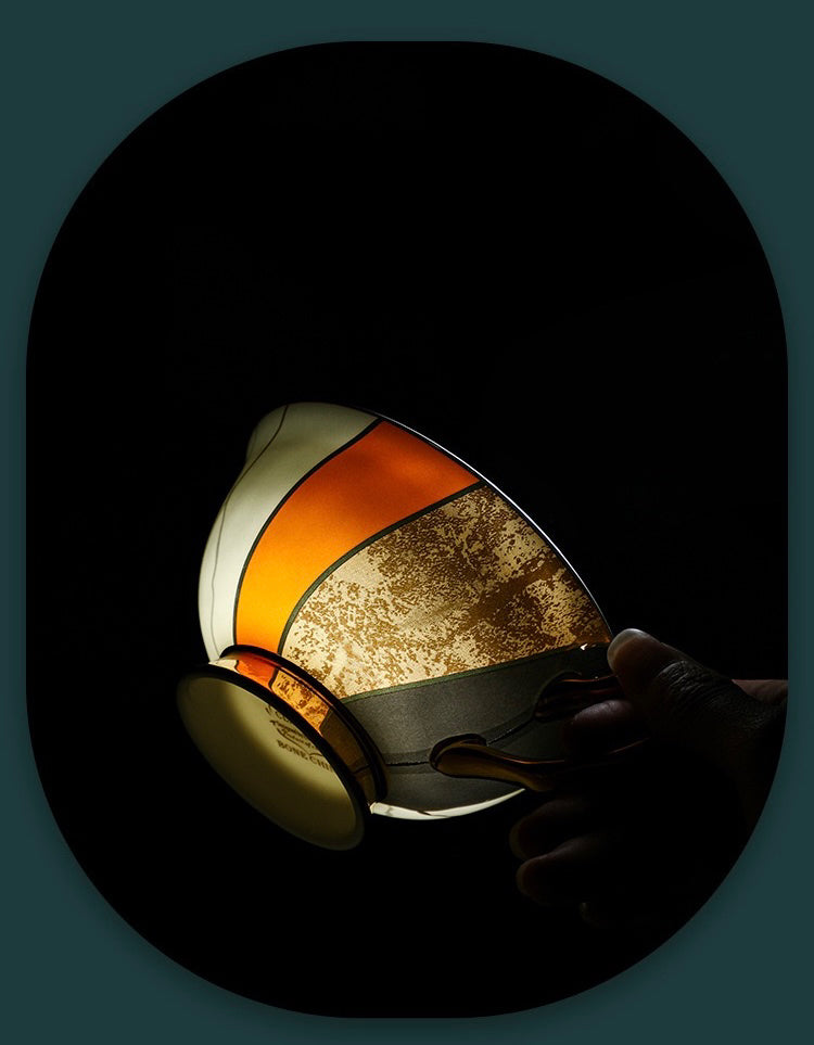 Luxury Geometric Coffee Tea Cup Set Bone China 220ml( 3pcs gift package)