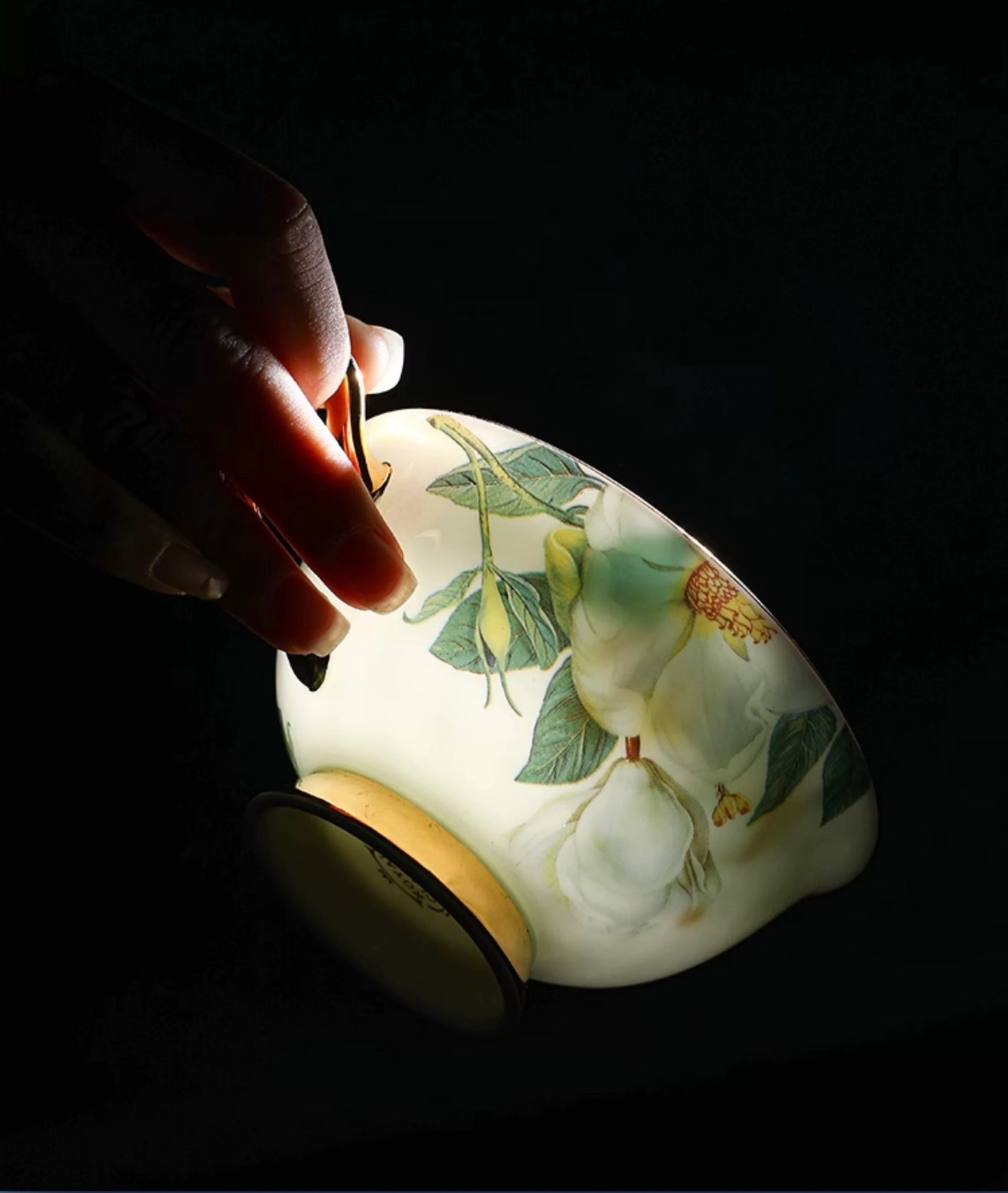 Magnolia Floral Coffee Tea Cup Set Bone China 220ml( 6pcs gift package)