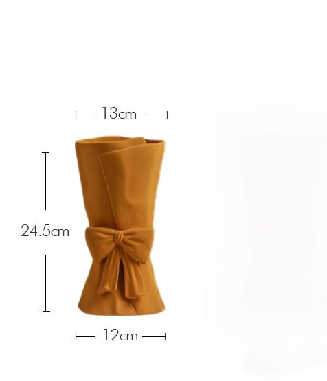 Bow - adorned Vase Rustic Style