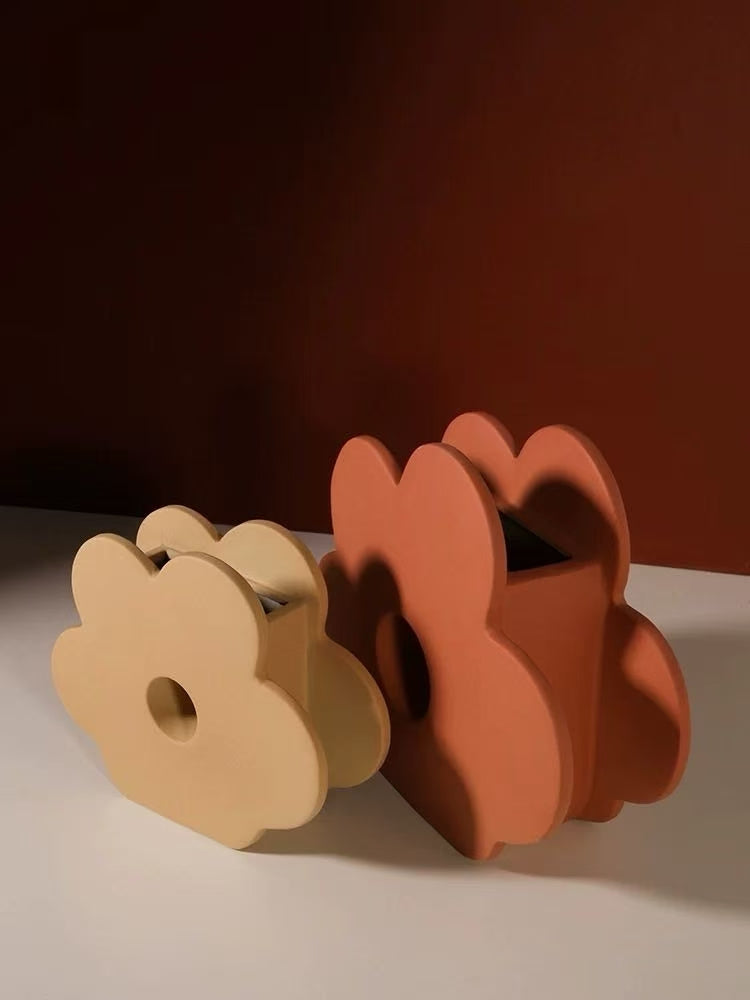 Decorative Flower - Shaped Ceramic Vase