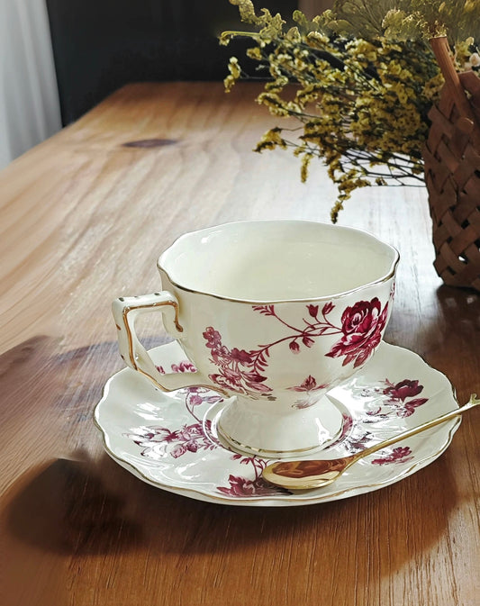 Floral Ceramic Cup Set 240ml (Gift Box)