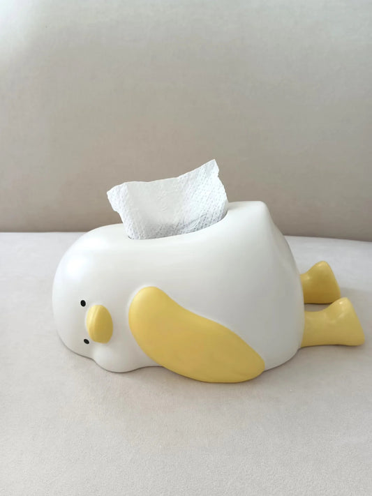 Laying Flat Duck ceramic Tissue Box /Holder