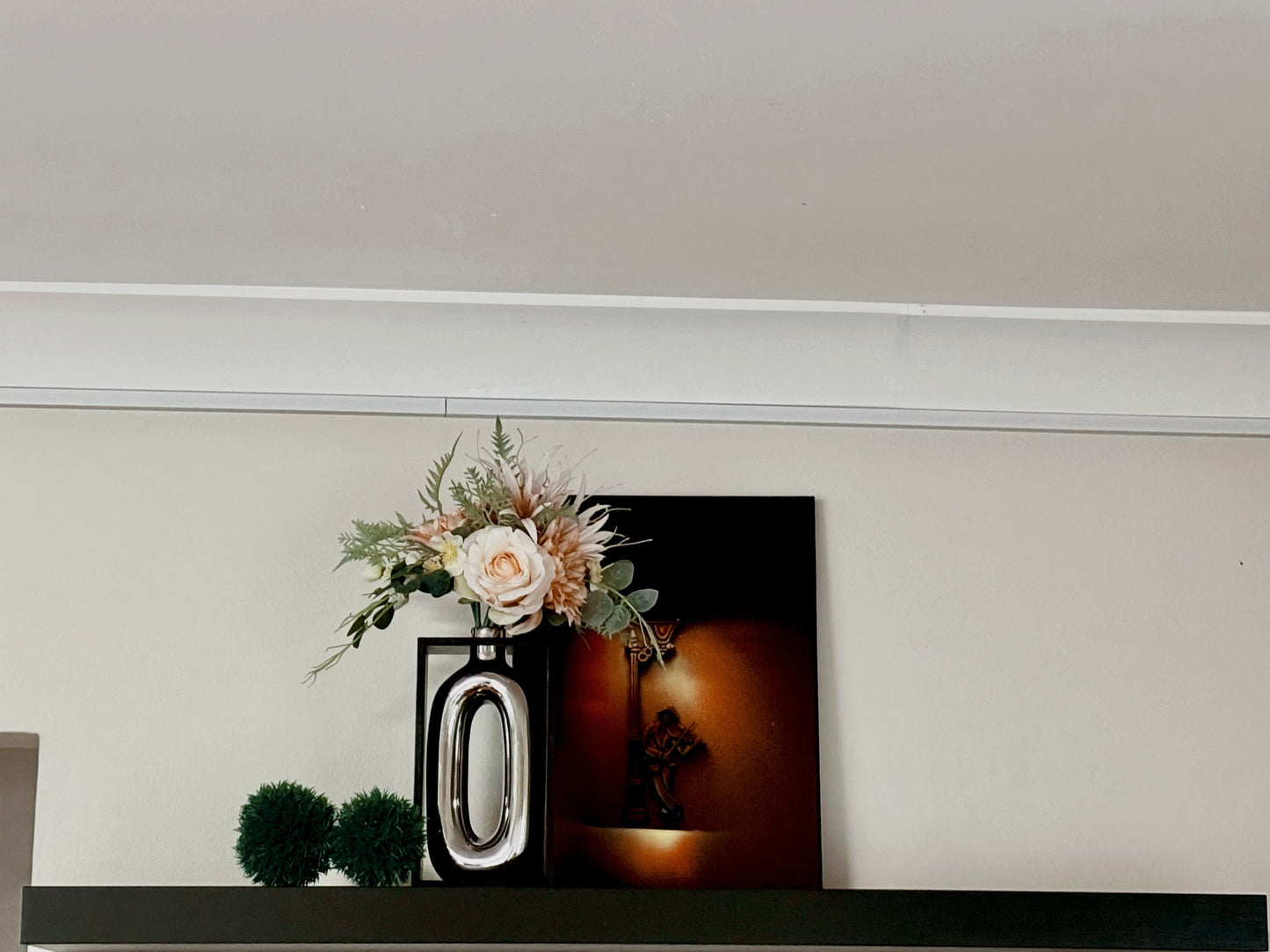 Framed Silver Vase Set