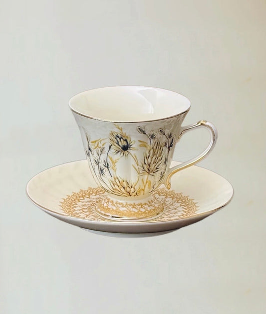 French Floral Ceramic  Cup Set 180ml (Gift Box)